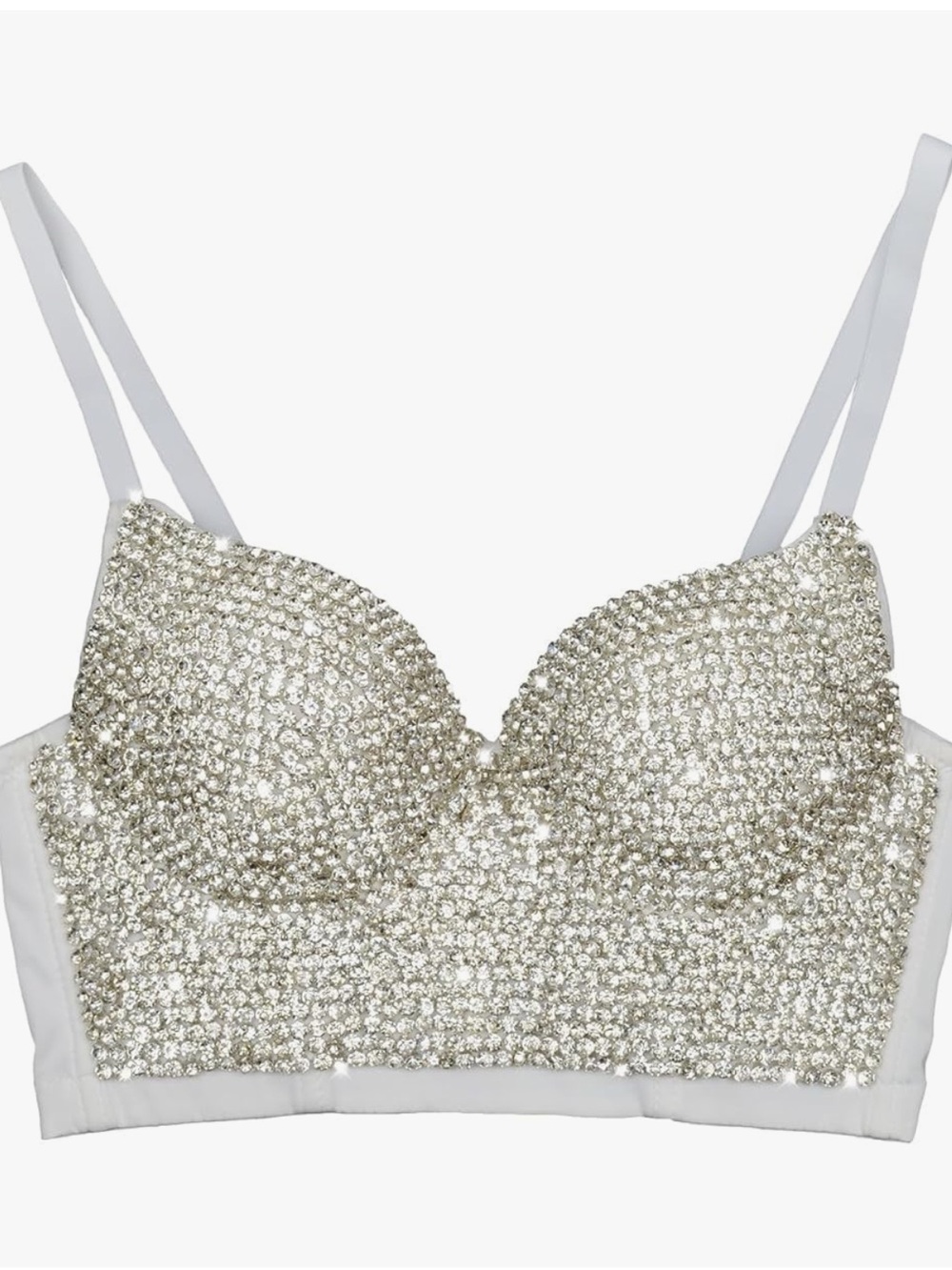 ELLACCI Women's Handmade Rhinestone Diamond Bra Top Size Small #Lux-G